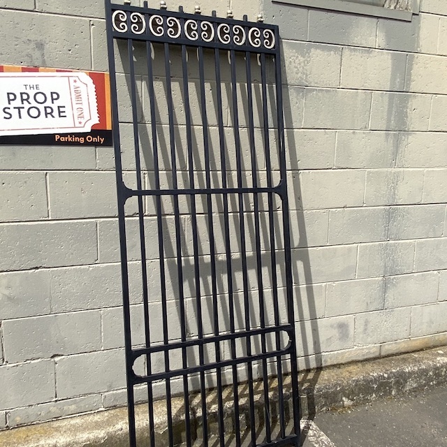 GATES, Black and Gold Scroll Gate or Fence Section 78cm W x 2.1m H